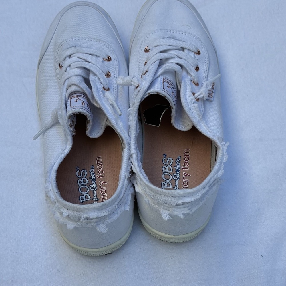 Skechers Bobs B Cute Classic White Womens Slip On Memory Foam Comfort Shoes 7.5 - Picture 5 of 7